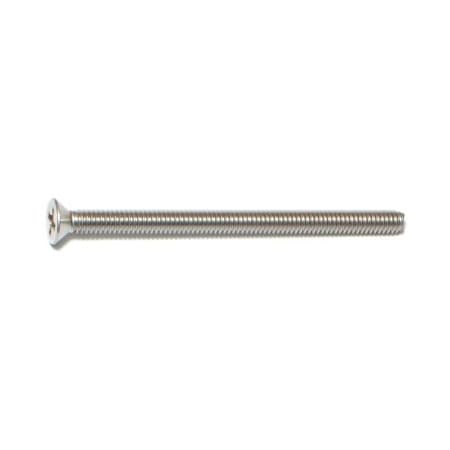 Midwest Fastener #8-32 x 2-1/2 in Phillips Flat Machine Screw, Plain 18-8 Stainless Steel, 8 PK 39903